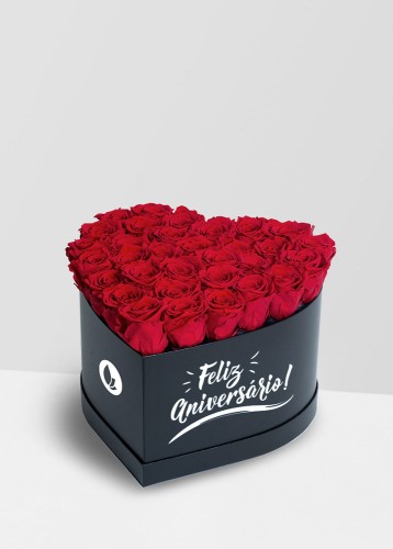 Corazón Feliz Aniversario | 50 Rosas