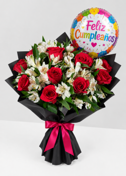 Amore | 12 Rosas + Globo Cumple