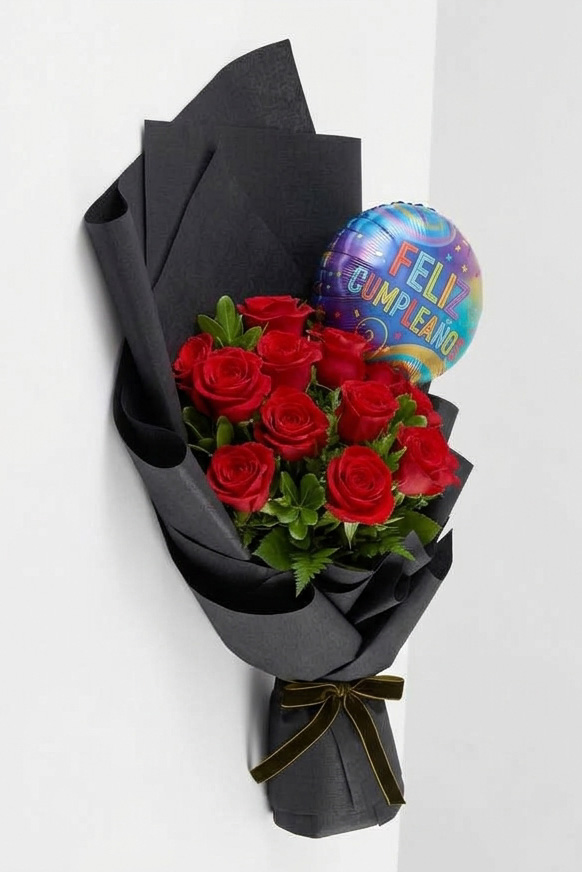 Por ti + Globo cumple | 12 Rosas